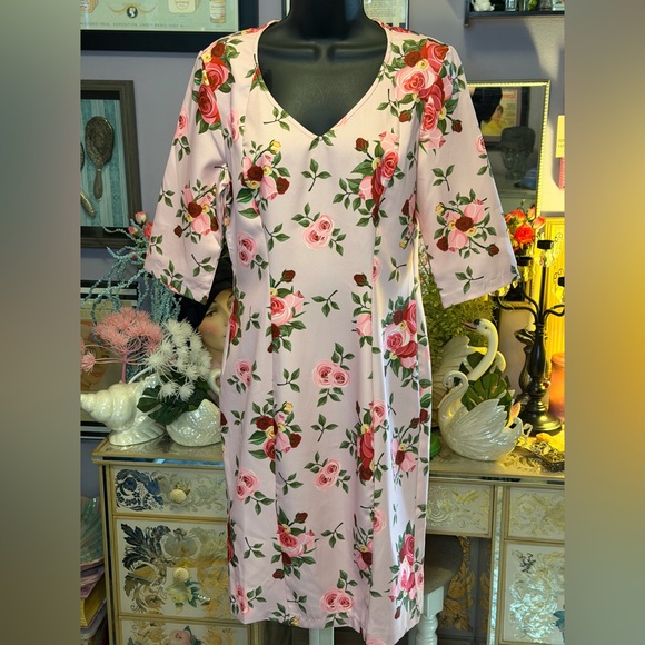ChicStar Dresses & Skirts - Vintage Rose Pencil Dress Pale Pink floral New